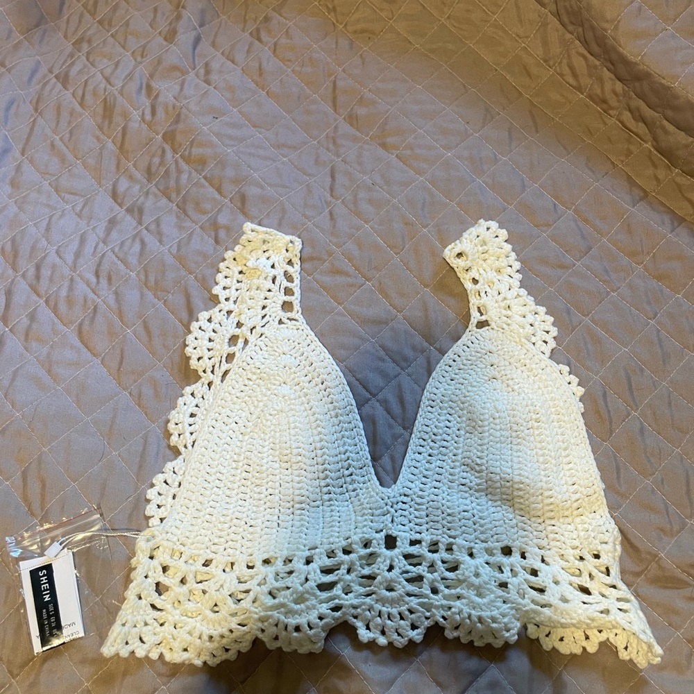 Crocheted white top brand new